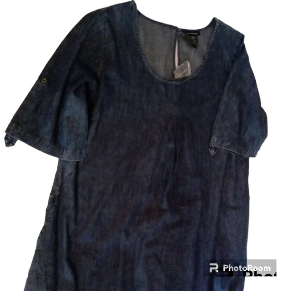 Ashley Stewart chambray/camo dress sz 16 NEW, 1st photo is back side NEW - Picture 7 of 14